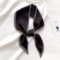 Seidenschal-Haarband Langes Seidenschal-Haarband for Frauen, das Taschenband bindet (Color : Black, Size : 1pcs) von SLEDEZ
