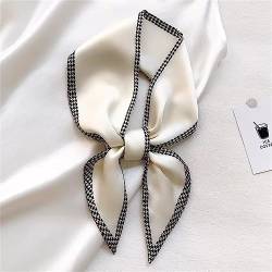 Seidenschal-Haarband Langes Seidenschal-Haarband for Frauen, das Taschenband bindet (Color : White, Size : 1pcs) von SLEDEZ