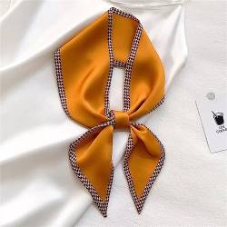 Seidenschal-Haarband Langes Seidenschal-Haarband for Frauen, das Taschenband bindet (Color : Yellow, Size : 1pcs) von SLEDEZ