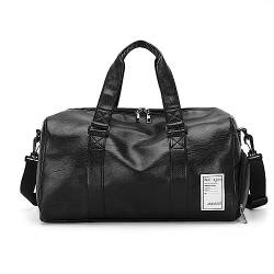 Sporttasche Herren- und Damen-Geschäftsreise-Gepäcktasche, Sporttasche, Schwarz (Color : Black, Size : 50x30x25cm) von SLEDEZ