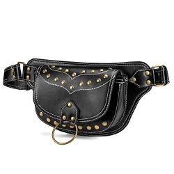 Steampunk-Taillentaschen Frauen-Punk-Gürteltasche Outdoor-Sport Damen Satchel Handy Messenger Bag von SLEDEZ