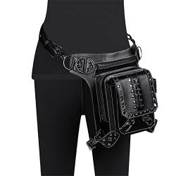 Steampunk-Taillentaschen Herren- und Damen-Punk-PU-Leder-Umhängetasche Outdoor-Radsport-Gürteltasche von SLEDEZ