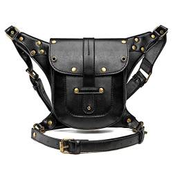 Steampunk-Taillentaschen Single-Shoulder Messenger Bag Damen Kleine Tasche Punk Gürteltasche von SLEDEZ