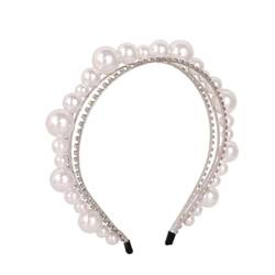 Stirnbänder für Damen Süßes Strass Haarband Stirnband Braut Hochzeit Kopfbedeckung Zubehör (Color : #1, Size : Free size) von SLEDEZ