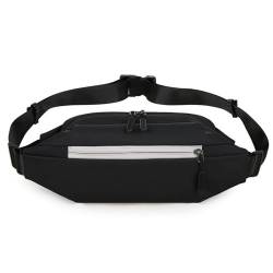 Taillengürteltasche Herren Brusttasche Herren Umhängetasche Brusttasche Outdoor Casual Hüfttasche (Color : Black, Size : 34x8x12cm) von SLEDEZ