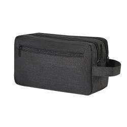 Tragbare Kulturtasche Multifunktionale Kulturbeutel for Herren, Reise-Toilettenartikel, Kosmetik-Organizer (Color : Black, Size : 16x26x10cm) von SLEDEZ