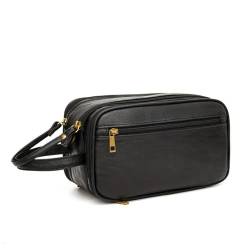 Tragbare Kulturtasche Reise-Organizer for Herren-Toilettenartikel, Kosmetiktasche, 26 x 15 x 15 cm (Color : Black, Size : 26x15x15cm) von SLEDEZ