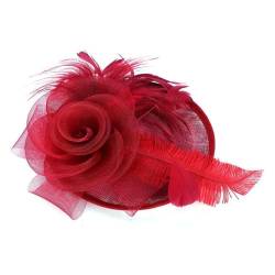 Vintage Stirnband Abschlussball-Party-Beanie-Kopfbedeckung, Haarbänder, Haarspangen (Color : Red, Size : Free size) von SLEDEZ