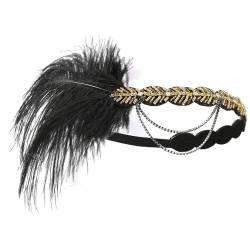Vintage Stirnband Haar-Accessoires for Abschlussball, Party, Feder-Stirnband (Color : Colour 1, Size : Free size) von SLEDEZ