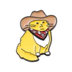 1 Stück gelbe Cartoon-süße Kätzchen-Brosche, personalisierter kreativer Schmuck, geeignet für verschiedene Kleidung, Hüte, Rucksäcke von SLEEKEE