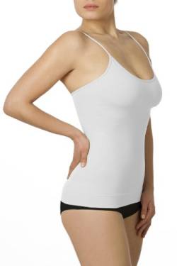 SLEEX Shapewear Figurformendes Damen Unterhemd (mit feinen Traegern), Weiss, Groesse M/L - Shapewear Damen Bauch-Weg von SLEEX