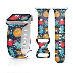 SLEILIN Uhrenarmbänder kompatibel mit Apple-Watch-Armbändern für Kinder, weiches Silikon, kompatibel mit Apple Watch-Armband für Kinder, niedliche Kinder-Uhrenarmbänder, kompatibel mit Apple von SLEILIN