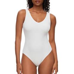 SLIMBELLE Damen Ärmellos Body V Ausschnitt Lässiger Elegant Damen Body Sexy Tank Top Bodysuit von SLIMBELLE