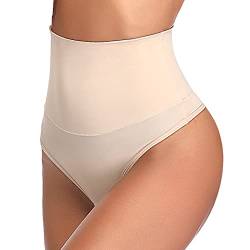 SLIMBELLE Damen Shapewear Bauchweg Miederhose Nahtloses Body Shaper-Höschen Sexy Unterwäsche Taillenslip mit Bauchkontrolle(Beige,L) von SLIMBELLE