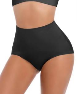 SLIMBELLE Damen Shapewear Butt Lifter High Panty Waist Double Tummy Control Slips Taille Trainer Body Shaper Shaped Slips Atmungsaktive Butt Lifter Panties Kuschelige Control Slips Schwarz M von SLIMBELLE