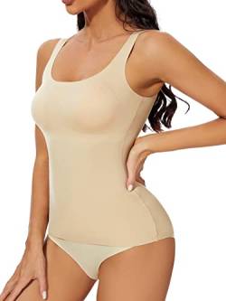 SLIMBELLE Damen Unterhemd BH Hemd Seamless Tank Top Bauchweg Body Shaper Bauch Weg Formendes Top Bauchweg Nahtlose Shapewear Camisole Formendes Hemd Weiß XL von SLIMBELLE