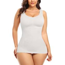 SLIMBELLE Damen Unterhemd BH Hemd Seamless Tank Top mit entfernbaren Cups Bauchweg Shapewear Top Ohne Bügel Bustier Hemdchen Figurformende Body Shaper Camisole Formendes Hemd Shaping Unterwäsche von SLIMBELLE