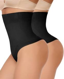 SLIMBELLE Shapewear Damen Bauchweg Unterhose Hohe Taille Nahtlos Miederhose Tanga Unterwäsche String Miederslip Figurformende Shaping Unterbauch Kontrolle Body Shaper von SLIMBELLE