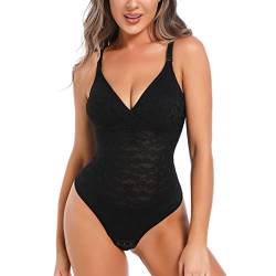 SLIMBELLE Shapewear Body Spitze Shaping Bodysuit Rückenfreier Body Tiefen RüCkenausschnitt Sexy Shaper Taillenformer Figurformender Damen von SLIMBELLE