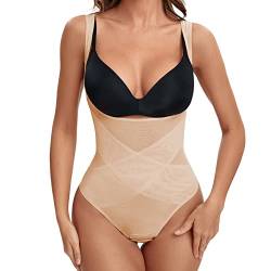 SLIMBELLE Shapewear Damen Bauchweg Nahtlose Shapewear Damen Body Elastizität Miederbody Bauchweg Body Damen U-Ausschnitt Figurenformend Damen Body Shaper von SLIMBELLE