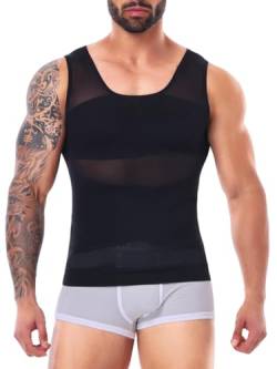 SLIMBELLE Shapewear Unterhemd Herren Bauchweg Kompression Unterwäsche Tank Top Herren Kompressionsshirt X-Form Bauchweg Body Shaper Schwarz L von SLIMBELLE