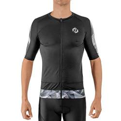 SLS3 Triathlon Top Herren | Aero Jersey Kurzarm | Aerodynamisches Triathlon Shirt mit Ärmeln | Radtrikot (Black/Ivory, L) von SLS3