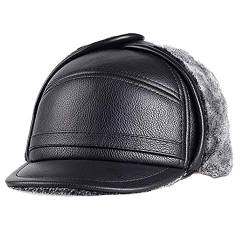 SLTO Unisex Wintermütze mit Ohrenklappen, Trooper Hut Jagdhut für Männer und Frauen Ushanka Ohrenklappe Kinnriemen und, Unisex-Erwachsene Herren,schwarz，Weihnachtsgeburtstagsgeschenk Black-L von SLTO