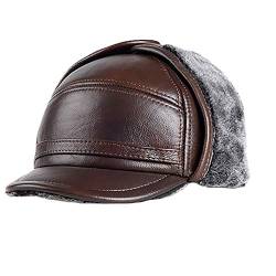 Unisex Wintermütze mit Ohrenklappen, Trooper Hut Jagdhut für Männer und Frauen Ushanka Ohrenklappe Kinnriemen und, Unisex-Erwachsene Herren,schwarz，Weihnachtsgeburtstagsgeschenk，SLTO-brown2-XX von SLTO