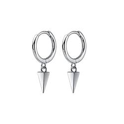 SLUYNZ 925 Sterling Silber Creolen Ohrringe für Frauen Mädchen Spike Creolen Ohrringe Tropfen Baumeln Ohrringe Geometrische Huggie Ohrringe von SLUYNZ