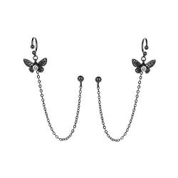 SLUYNZ 925 Sterling Silber Elegante Schmetterlings-Ohrringkette für Frauen Teenager Mädchen Schmetterlings-Ohrringe Kletterer Ohrringe wickeln von SLUYNZ