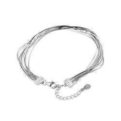 SLUYNZ 925 Sterling Silber Elegantes Gliederarmband für Damen Mädchen Schlangenarmband Verstellbar von SLUYNZ