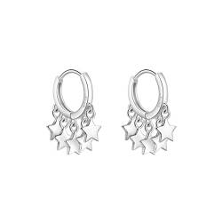SLUYNZ 925 Sterling Silber Kleine Creolen für Frauen Mädchen Huggie Ohrringe Glänzender Stern Piercing Ohrringe Helix von SLUYNZ