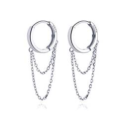 SLUYNZ 925 Sterling Silber Ohrringe Quaste baumeln für Frauen Teenager Mädchen Minimalistische Creolen Ohrringe Kette von SLUYNZ