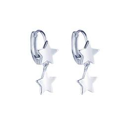 SLUYNZ 925 Sterling Silber Stern Ohrringe Kleine Creolen für Frauen Teenager Mädchen Niedliche Sterne Creolen Ohrringe Kleine Huggie Creolen (A-Silver) von SLUYNZ