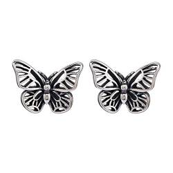 SLUYNZ 925 Sterling Silber kleiner Schmetterling Ohrstecker für Damen Mädchen Hübsche Vintage Schmetterling Ohrstecker Retro von SLUYNZ