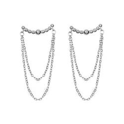 SLUYNZ 925 Sterling Silver Dangle Earrings Chain for Women Teen Girls Minimalist Bar Tassel Chain Earrings von SLUYNZ