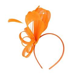 Haar Stirnband Elastic Band Hut Fascinator, Orange von SM SunniMix