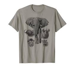 Big Five Afrika Safari Wildlife T-Shirt von SM's Wild for Africa Apparel