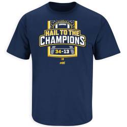 Hail to The Champions T-Shirt für Michigan College Fans (SM-5XL), Marineblau, kurze Ärmel, L von SMACK APPAREL TALKIN' THE TALK