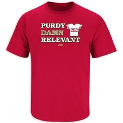 Purdy T-Shirt für San Francisco Fußballfans (SM-5XL), Rot kurzärmlig, M von SMACK APPAREL TALKIN' THE TALK