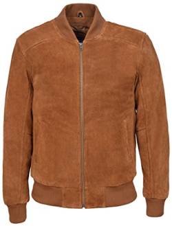 SMART RANGE 70's Classic Bomber Men's Tan Plain Suede Wax Biker Style Italian Fitted Real Leather Jacket 275-P (L) von SMART RANGE