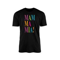 Mamma Mia Glitter Letters T-Shirt Tee Top – Klassisches Schwarz Weiß Musiktheater Film Kino Konzert Musik Here We Go Again Sing Along Geschenk, Black Prime, L von SMARTYPANTS