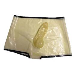 Herren Latex Shorts Slip Latex Boxershorts Höschen Latex Unterwäsche Unterhose Kurze Hose (5XL) von SMGZC