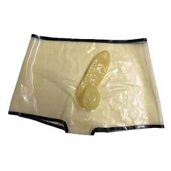 Herren Latex Shorts Slip Latex Boxershorts Höschen Latex Unterwäsche Unterhose Kurze Hose (M) von SMGZC