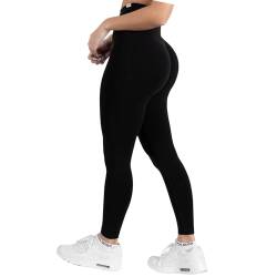 SMILODOX Amaze Scrunch Pro Leggings für Damen - High Waist, Push-Up & Anti-Cellulite Funktion, Squatproof Gym Leggings, Schwarz - Perfekt für Sport & Yoga von SMILODOX