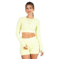 SMILODOX Damen Longsleeve Fastlane Für Training, Gym, Outdoor tätigkeiten, Größe:S, Color:Lime von SMILODOX