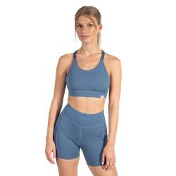 SMILODOX Damen Shaped Fit Sport BH Althea - High Support verstellbare Träger schöner Rückenausschnitt, Größe:S, Color:Blau von SMILODOX