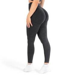 SMILODOX Damen Shapet Fit Leggings Batik Scrunch - Sanduhr Silhouette mit Scrunch Pushh Effekt, Größe:S, Color:Schwarz von SMILODOX