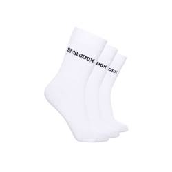 SMILODOX Herren Classic Socken 3er Pack - Sportsocken Print, Größe:39-42, Color:Weiß von SMILODOX