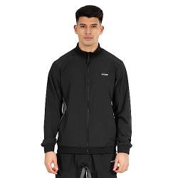 SMILODOX Herren Full Zip Trainingsjacke Pereira - Regular fit langarm Oberteil mit Stehkragen und Reißverschluss, Größe:S, Color:Schwarz/Grau von SMILODOX